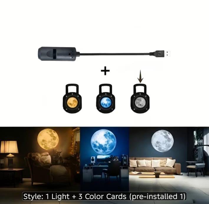 USB Moon Projection Lamp 3D Starry Sky & Room Ambience Night Light
