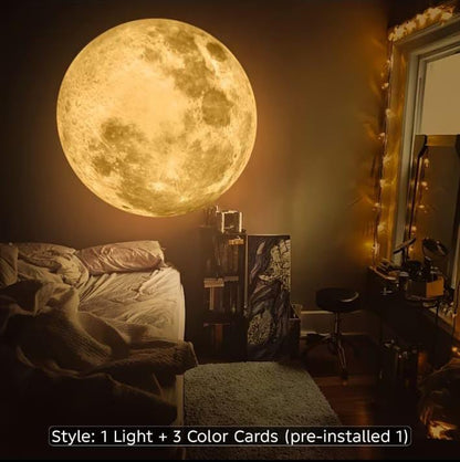 USB Moon Projection Lamp 3D Starry Sky & Room Ambience Night Light